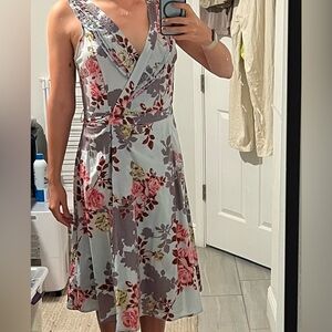 Oilily Floral Midi Dress - Pink and Gray